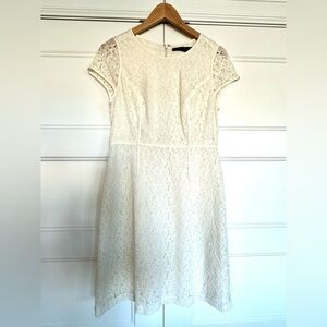 The Limited Lace Crochet Sheath A-Lined Coastal Boho Scandi Girl Dress Ivory 8